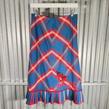 Fish Fry Women's Skirt Printed Hippie Embroidered Blue Red S Small