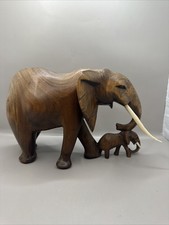 Vintage hand carved solid wood