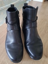 ECCO Black Leather Boots Size