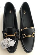 ZARA LEATHER LOAFERS ~ Black
