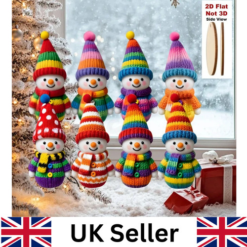 16pcs flat colorful - colorful, snowman