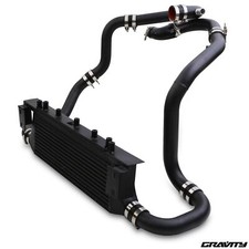 BLACK ALLOY FRONT MOUNT INTERCOOLER FMIC KIT FOR SUBARU IMPREZA NEWAGE WRX STI