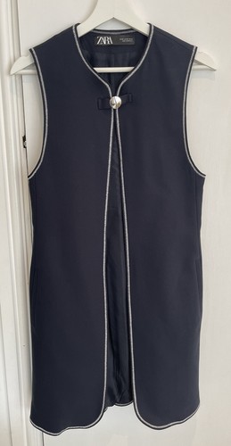Zara navy longline - zara, waistcoat