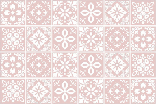 Pink tile stickers 15x15cm - pink, –