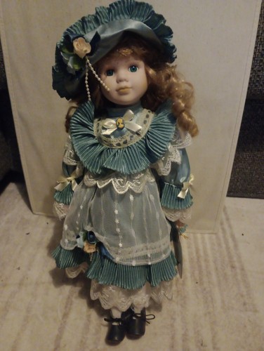 Porcelain doll with - doll, stand