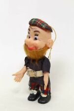 Vintage Rubber Scottish Doll Ginger Beard Tartan Beret Trousers Buckled Belt DL7