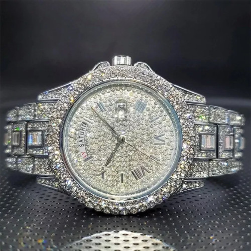 Iced bling out watch - bling, hip