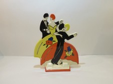 MOORLAND OF CHELSEA STAFFORDSHIRE ART DECO STYLE FLATBACK FIGURAL DANCING GROUP