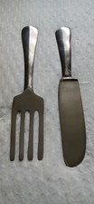 Oversized Silver Metal Knife & Fork Hanging Cutlery Wall Decor Café Bistro 23"