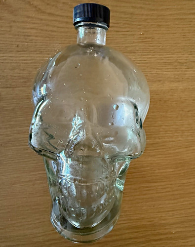 Clear glass skull shaped - clear, skull-shaped