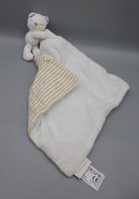 Kiddicare With Love Sleeping Cat White Stripe Brown Bear Baby Comforter Blanket