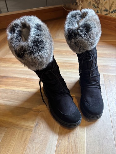 Snow boots black with gray - snow,