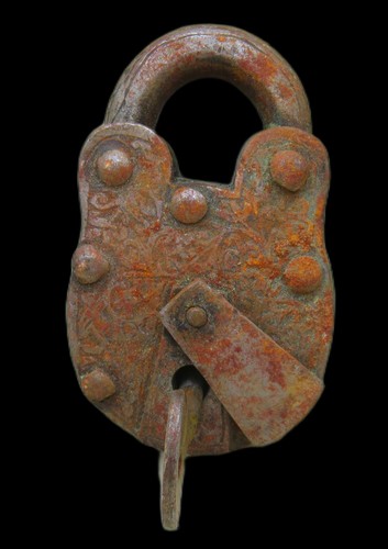 Ancient islamic iron padlock - islamic,