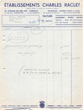 1957 INVOICE ETAB CHARLES