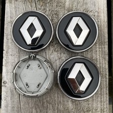 Alloy Wheel Centre Cap Hub Set, 56mm Black For Renault Megane Clio Captur 