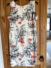 Beautiful M&S Collection Occasion Dress Lined Ivory Floral Mix Size 16 BNWT
