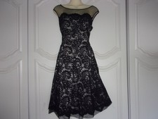 ELIZA J GORGEOUS BLACK LACE FIT & FLARE PARTY COCKTAIL EVENING DRESS SIZE 10 NEW