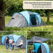 Skandika Hammerfest 4 Sleeper Protect Family Tent Dome 2 Cabins blue NEW