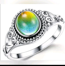 925 Sterling Silver Heart Swirl Colour Changing Mood Ring