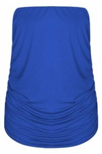 New Womens Ladies Vest Strapless Ruched Sleeveless Boob Tube Bandeau Top 8-26