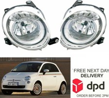 Fits Fiat 500 2007-2015 Front Headlights Headlamp  Set Pair Both Right Left