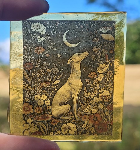 Stained glass greyhound - stained,