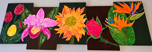 Set floral flower - of,