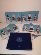 6 Pimpernel Cork Placemats Christmas Sentiments Karen Tye Bentley Portmeirion