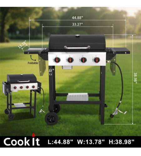 Burner gas grill - grill, cast