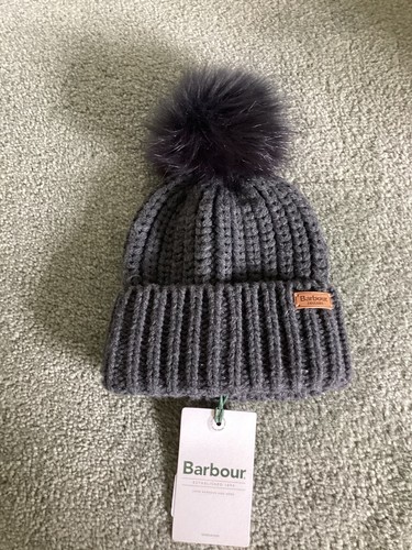 Bobble hat barbour charcoal - bobble,