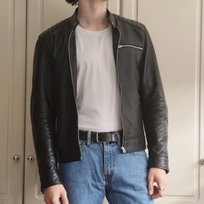 Mens Replay Biker Leather