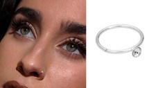 Thin Stainless Steel Small Crystal Fake Rings Hoop Piercing Nose 