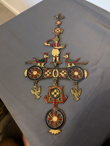 Vintage byzantine cross wall - cross,