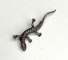 Vintage Sterling Silver & Marcasite Irish Made Lizard Brooch
