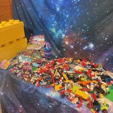 Lego Bundle 4kg Mixed Official Lego Bricks mini figures & 2 Yellow storage boxes