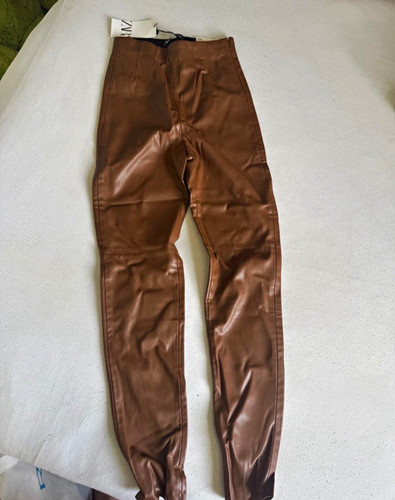 Zara brown faux leather high - faux,