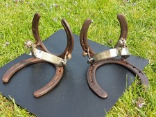 Vintage St Croix Horseshoe Bookends ~Decorated Western Horse Spurs Art Piece ~