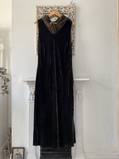 Stunning Dark Olive Velvet Bias Cut Dress Size 20