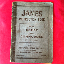 james cycle co ltd vintage instruction book 98 cc comet and commodore motorcycle