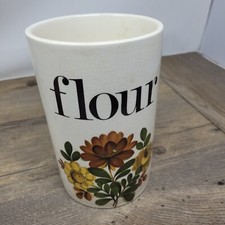 Crown Devon Fielding Ceramic Flour Storage Jar With Flower Design Vintage