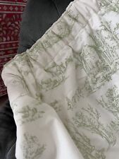 BESPOKE 7FT DESIGNER FRENCH CHIC GREEN TOILE DE JOUY THERMAL INTERLINED CURTAINS