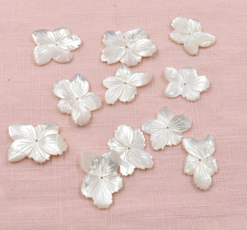 Shell carved flower beads - flower,