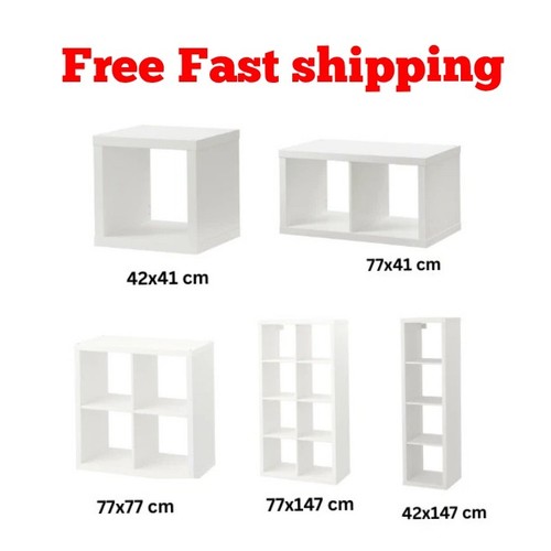 White shelving unit - white,