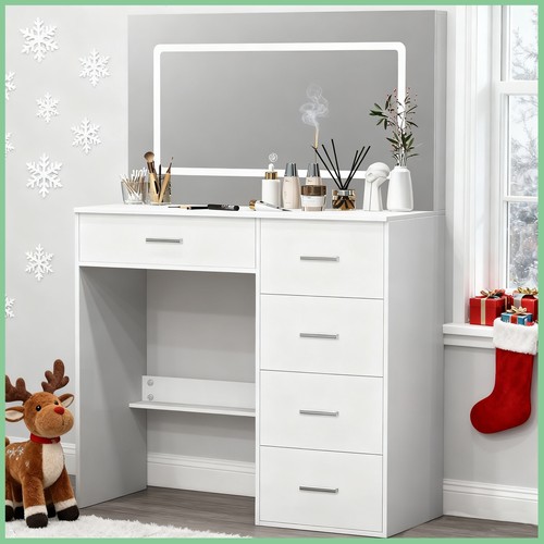 White dressing table with - table,