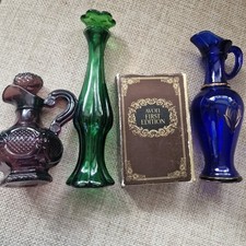 Job Lot AVON Perfume Bottles 60s-70s Vtg Pressed Colour Glass Aftershave Collect