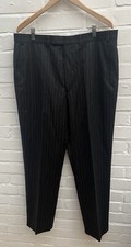 Mens St Michael Sartorial Trousers W38” L31” Charcoal Pinstipe Peaky Blinders