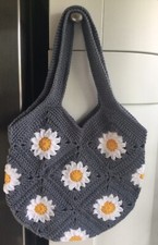 Daisy Hand Crochet Tote Bag