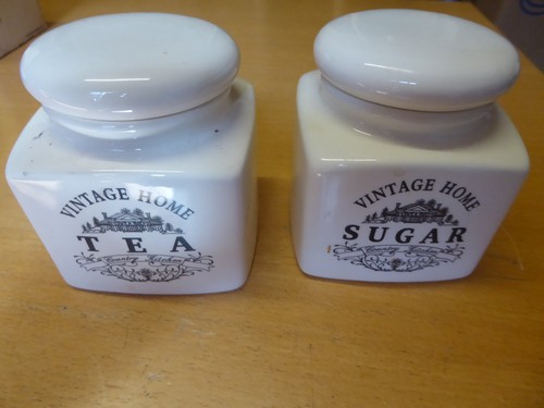 Pair vintage tea sugar - vintage, &
