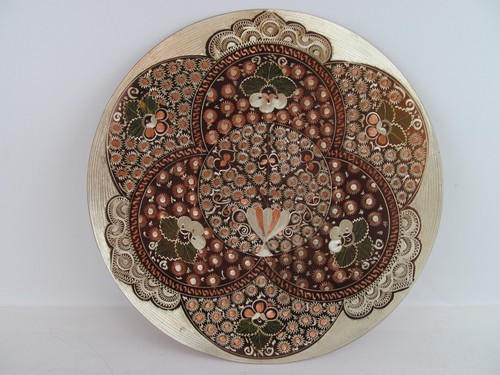 Hand etched copper plate wall - hand,
