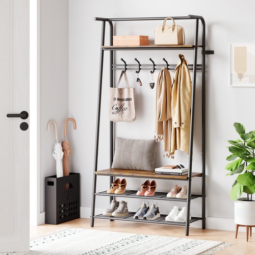 Hall tree coat rack shoe - hall, w/